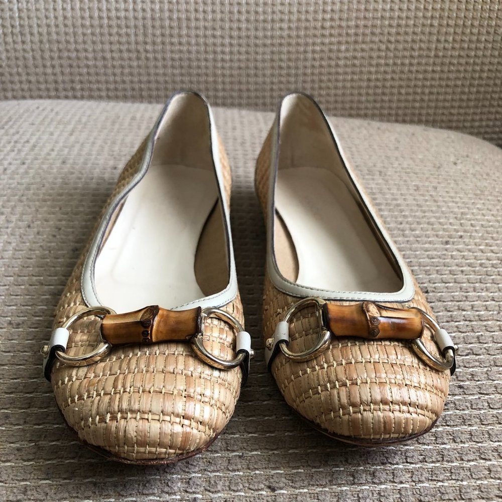 Gucci Women's Bamboo Horse-bit Ballet Flats